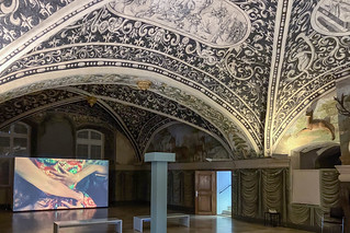 Hirschsaal von 1591 mit Video-Installation einer Sonderausstellung