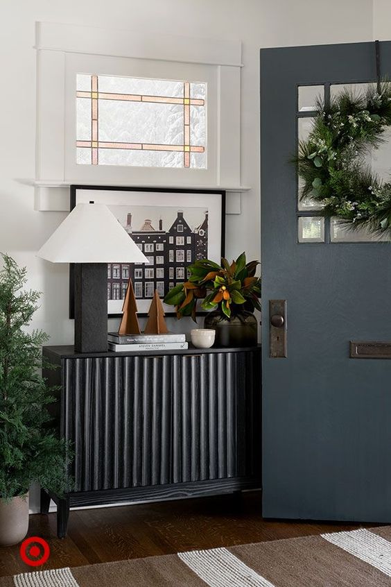 Entryway Christmas Decor and Greenery by Threshold designed with Studio McGee at Target | Target Holiday Decor