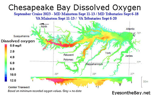 Map of hypoxic volumes in Chesapeake Bay during September