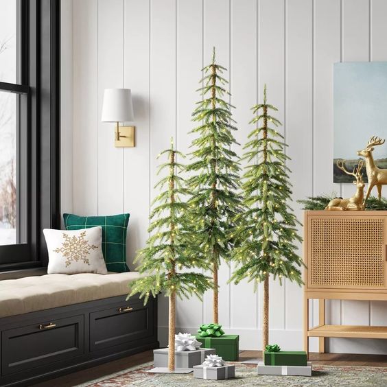Slim Downswept Alpine Balsam Artificial Christmas Trees from Target