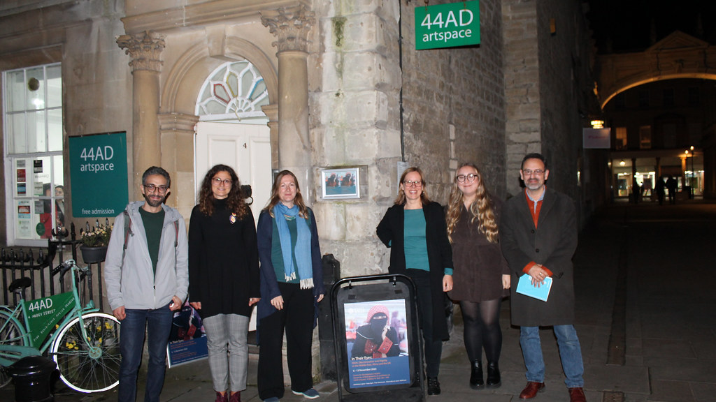Image of the exhibition team by 44AD in Bath on the opening night. 