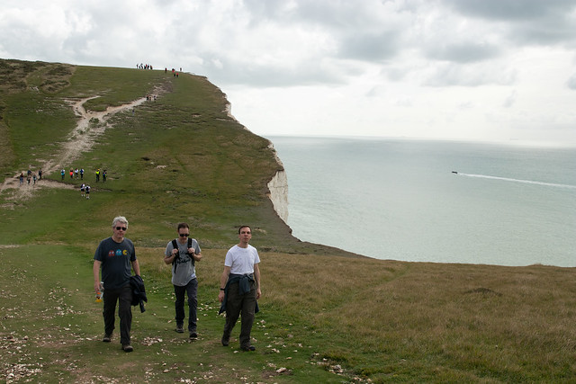 Liam, Jon and James walking the Seven Sisters