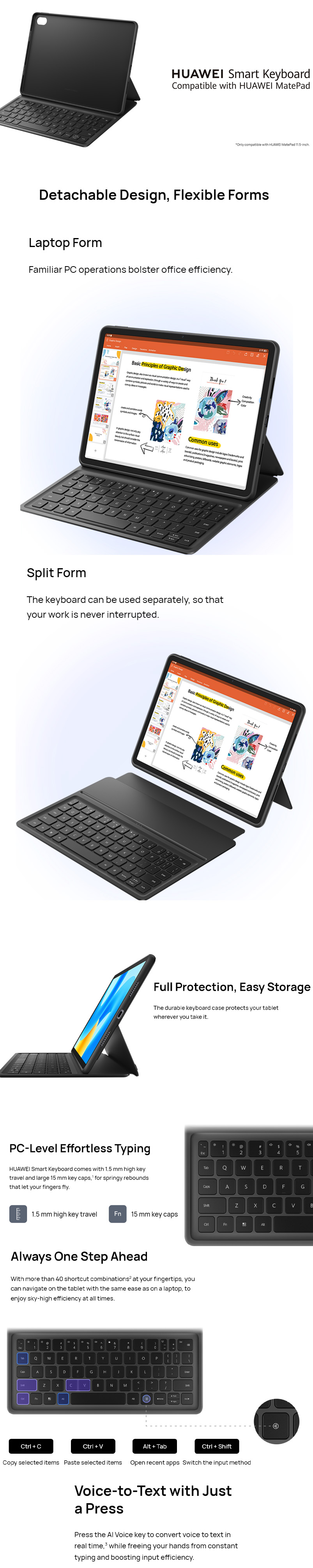 HUAWEI Smart Keyboard Compatible with Huawei MatePad 