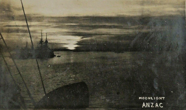 Moonlight on the water at Anzac Cove - WW1