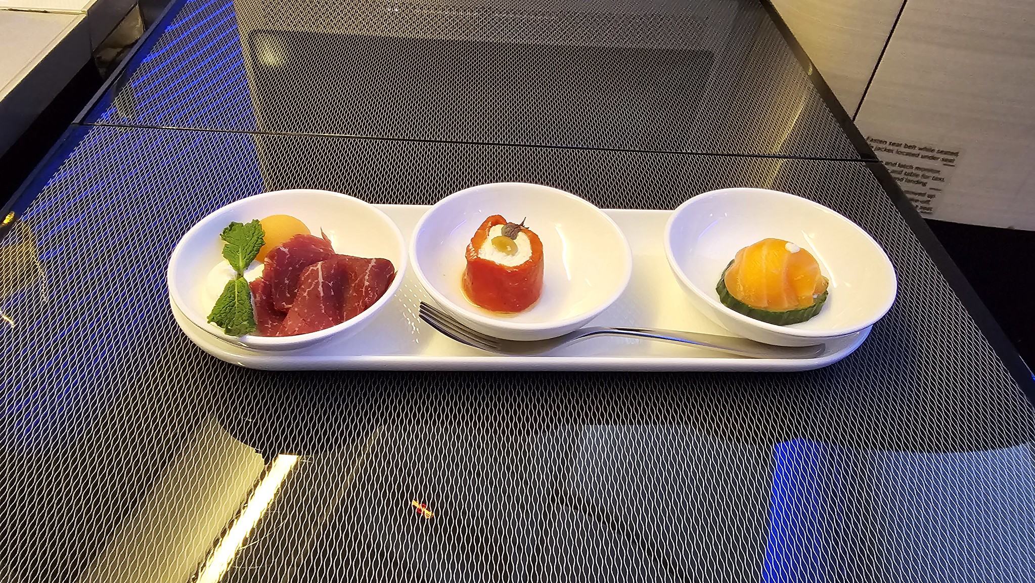 The amuse bouche on board the BA flight to New York