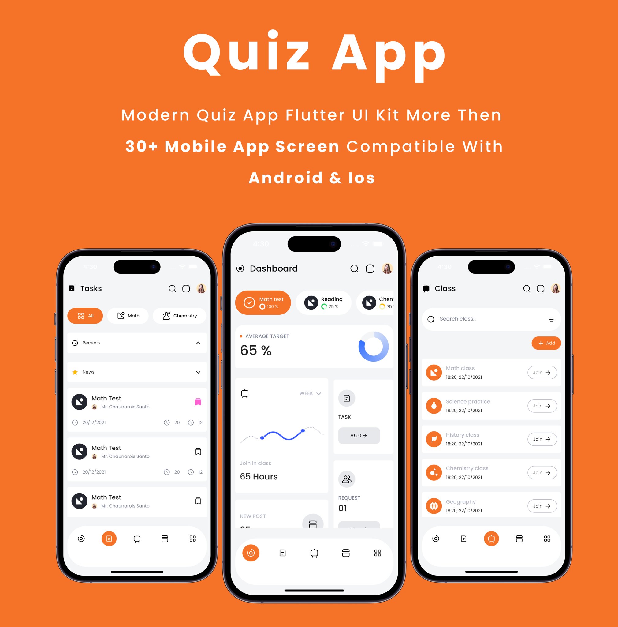 Quiz App - Online Modern Quiz App | Educational Flutter App | Android | iOS Mobile App Template