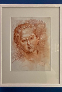 Otto Dix: Frauenporträt (Ilse Christa Köhler), Rötel und Bleistift auf Karton, 1938