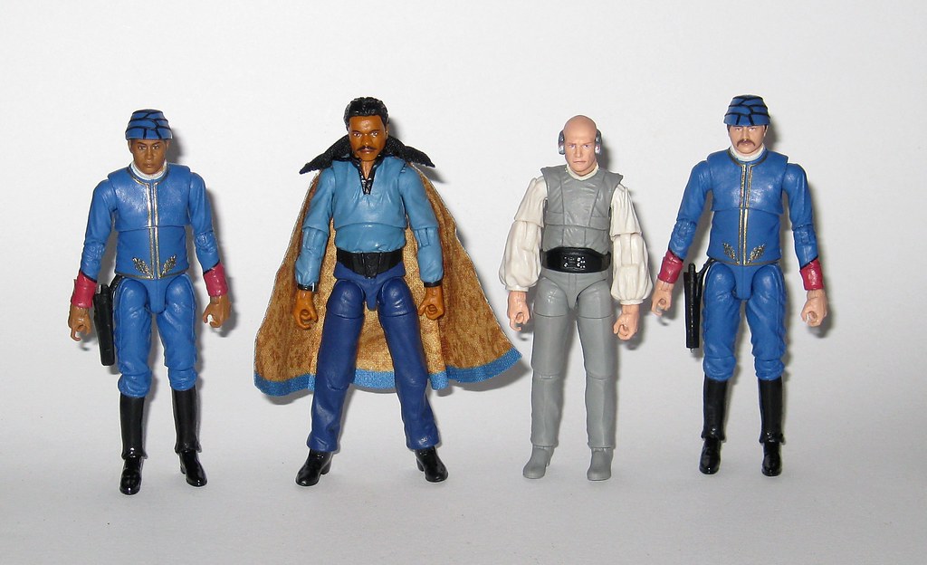 bespin security guard isdam edian vc239 with lando calrissian vc205 lobot vc223 and helder spinoza vc233 star wars the vintage collection hasbro
