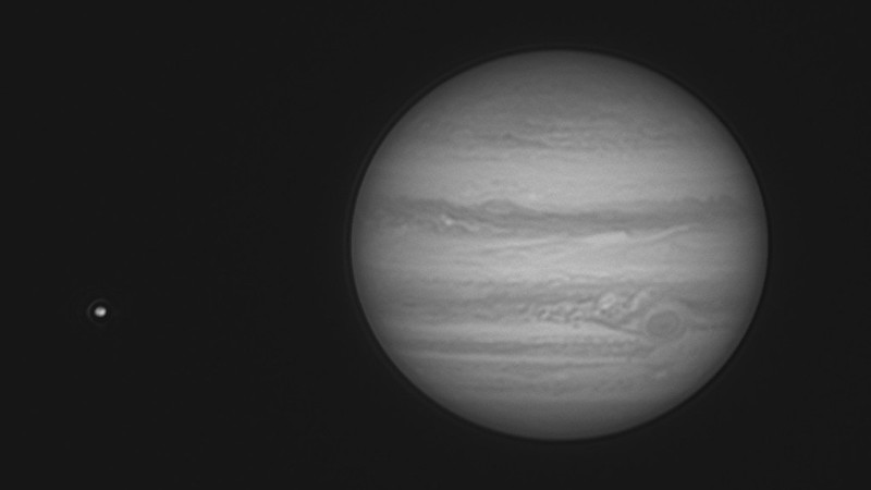 イオと木星 (2023-11-01 13:32.0 UT) (L画像)