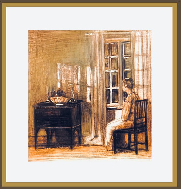 My study version of a painting by Vilhelm Holsoe. . Luminance pencil drawing by jmsw on 300gsm smooth card.