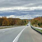 October 30, 2021: Southbound I-79 on an autumn afternoon, Cussewago Township, Crawford County, Pennsylvania Heading south along Interstate 79 in the rural environs of Cussewago Township, Crawford County, Pennsylvania.