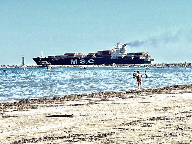 Big ship on the beach