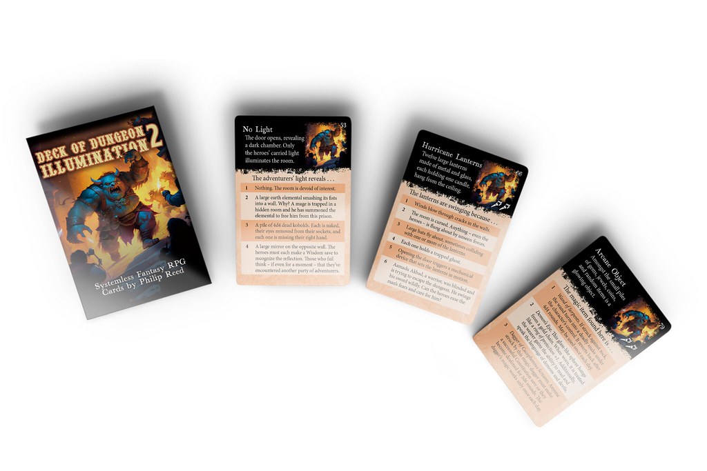 Deck of Dungeon Illumination 2, Systemless RPG Support by Philip Reed