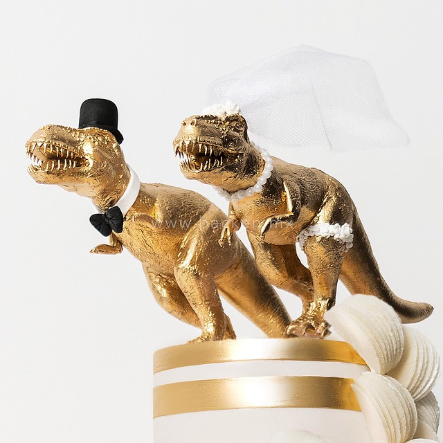 Pasteles de fondant boda dinosaurios Backen