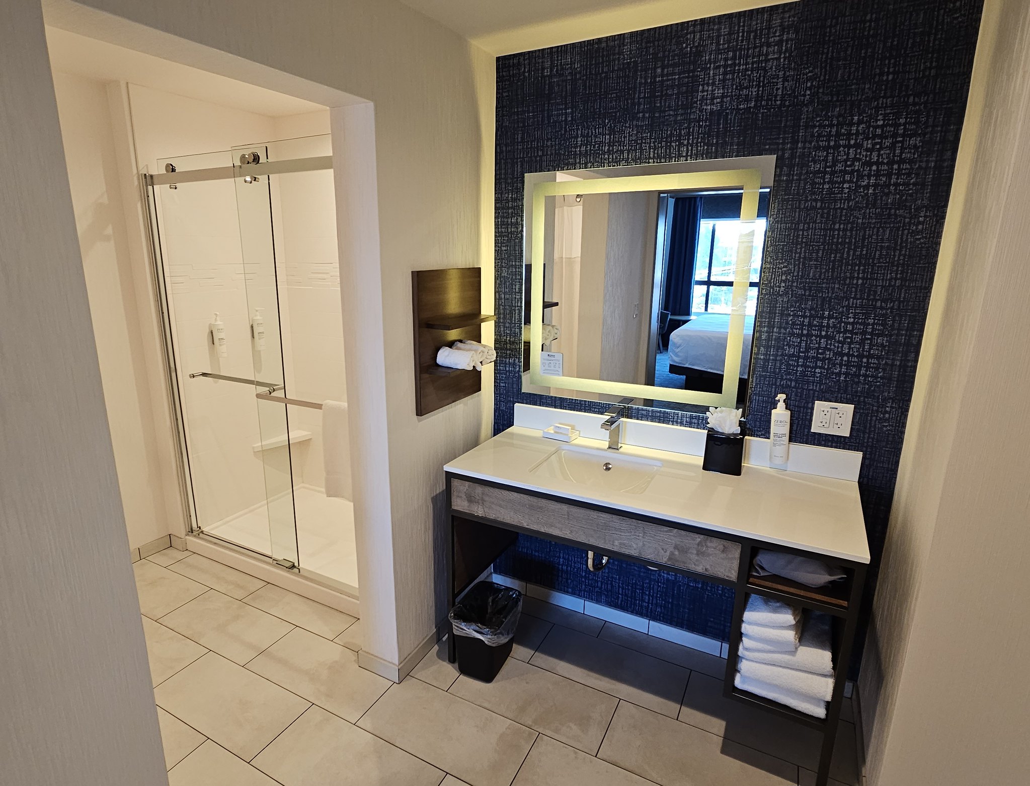 The bathroom in my suite at the Hilton Garden Inn, San Jose Airport