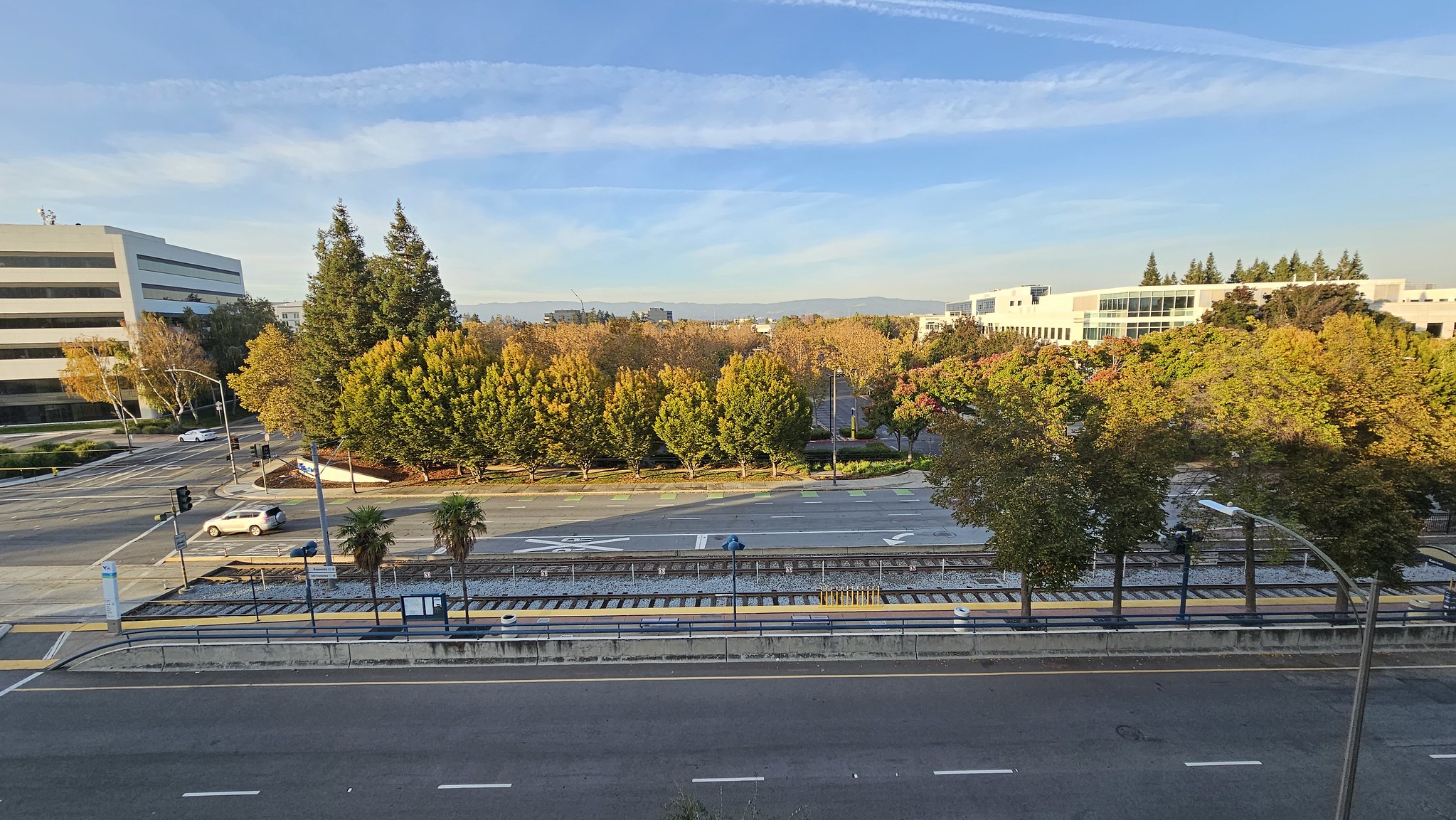 The view from my balcony at the Hampton Inn & Suites, San Jose