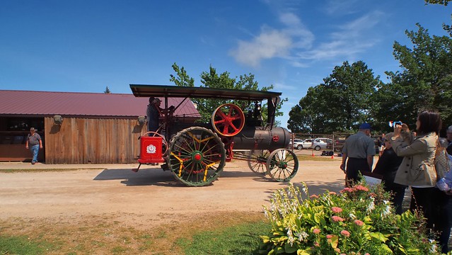 On parade - steam traction engine (farm tractor), Country Heritage Park, Milton, Ontario..