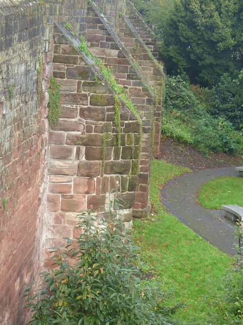 Chester City Walls alongside the Roman Gardens