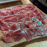 Cured meats at Alimentacion Quiroga in Madrid in Madrid, Spain 