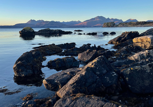 Over Loch Eishort towards the Black Cuillins from Tokavaig, Isle of Skye, Scotland