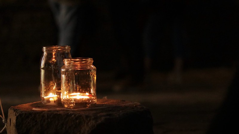 candle in a jar