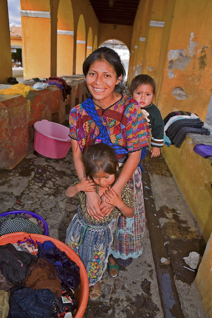 Washer Woman with Children, Antigua Guatemala