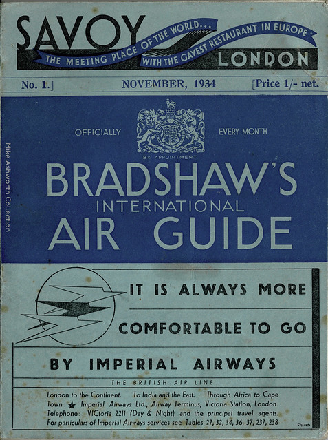 Bradshaw's International Air Guide ; No. 1 ; November 1934 : Henry Blacklock & Co. Ltd., Manchester, 1934