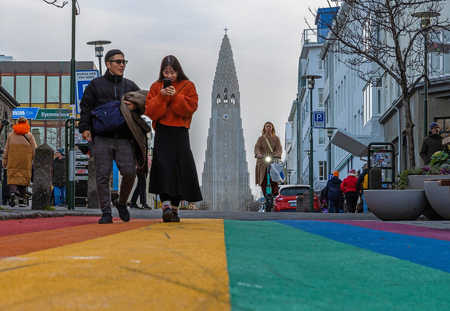 Rainbow Road in Reykjavik, Iceland