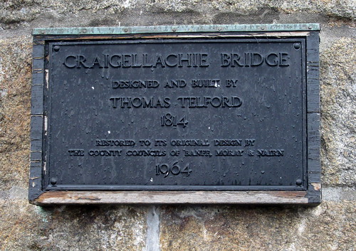 Plaque to Thomas Telford on Craigellachie Bridge