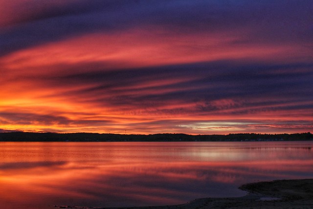 Firey sunrise, Bear Lake, Michigan