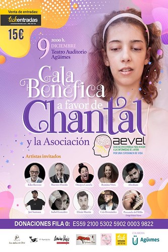 Cartel promocional de la gala benéfica a favor de Chantal y la Asociación AEVEL