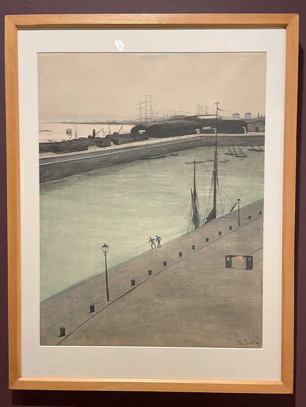 Port d'Ostende, quai avec deux figures de Léon Spillaert