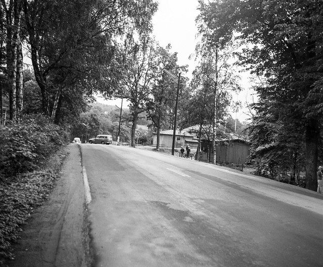 Landsvägen ned mot Wamme Bro, 1958