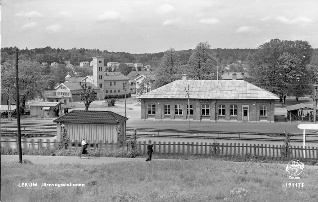 Lerums järnvägsstation, c:a 1950