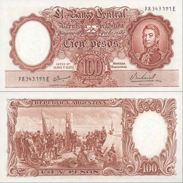 Argentina p272a 100 Pesos-1957