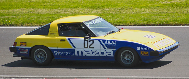 'Mazda Profiles'    RX7 classic sports/racecar, Masters Historic Racing, Brands Hatch, Kent.