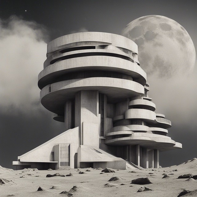 Brutalist Bauhaus: A Lunar Architectural Fantasy