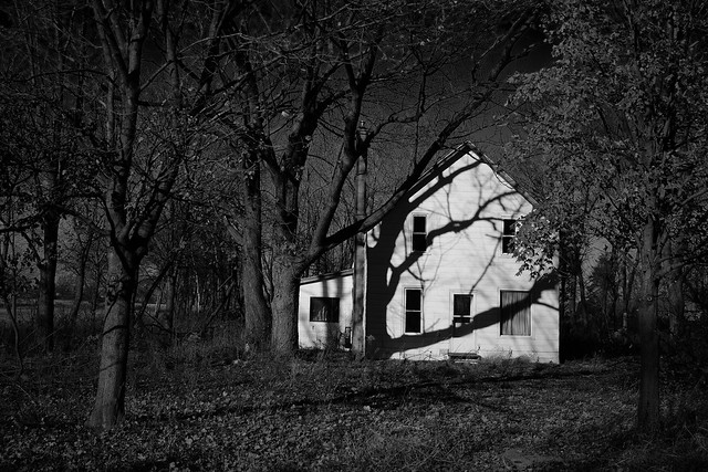 Abandoned House Black and White. Cottam, ON.