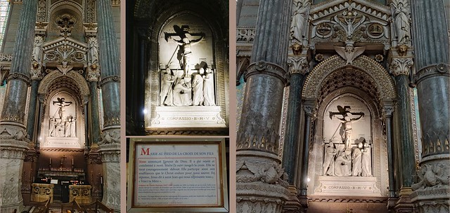 Lyon - La Basilique de Fourvière, Marie au pied de la Croix de son fils