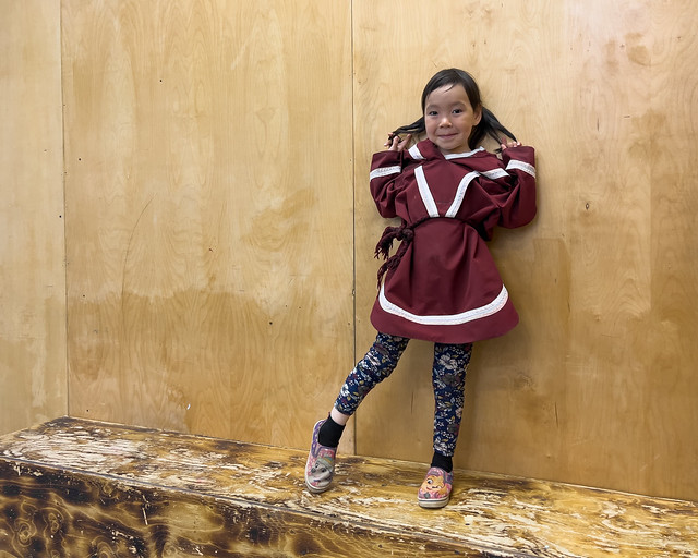 Smiling young Inuk girl