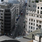 Birdseye view from London Monument to streets of London