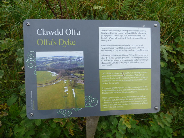 Beyond the Kitchen Garden at Chirk Castle - Offa's Dyke - sign