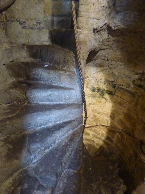 Spiral staircase to the Dungeon at Chirk Castle