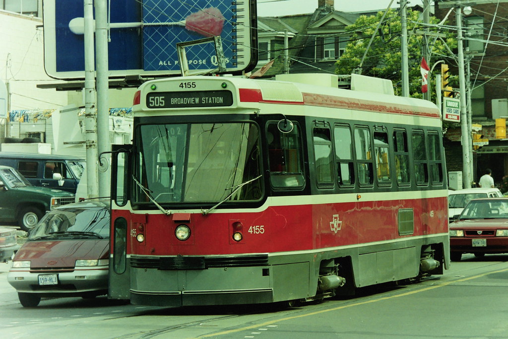 A Toronto Transit Commission UTDC/Hawker Siddeley CLRV street car (tram) at College Street and Lansdowne Avenue, Toronto, Ontario (1999)