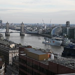 Birdseye view of Tower Bridge London and Thames River