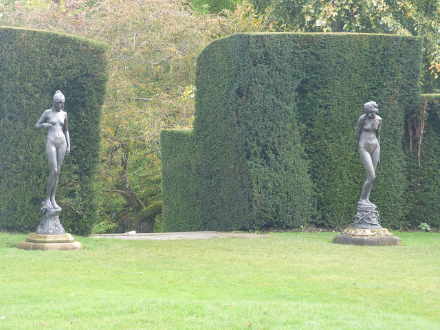 Two nymphs in The Garden at Chirk Castle