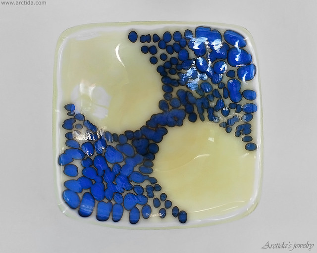 Handmade trinket dish Abstract home decor Glass ring dish