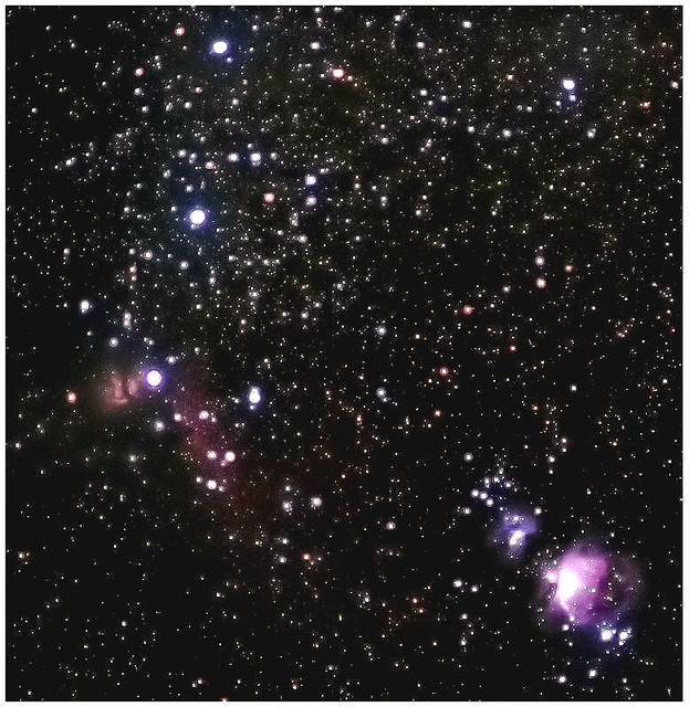 Le Nebulose che popolano la regionne di spazio della Cintura di Orione.