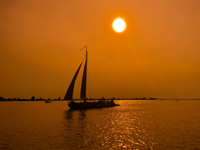 Beautiful sunset on the Eemmeer