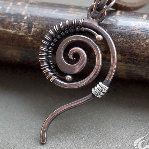 Everyday small spiral wire wrapped pendant